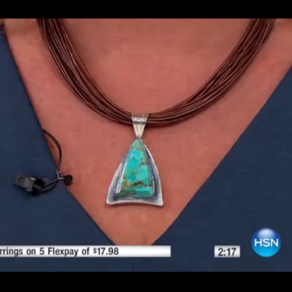 Jay King Turquoise & Leather necklace